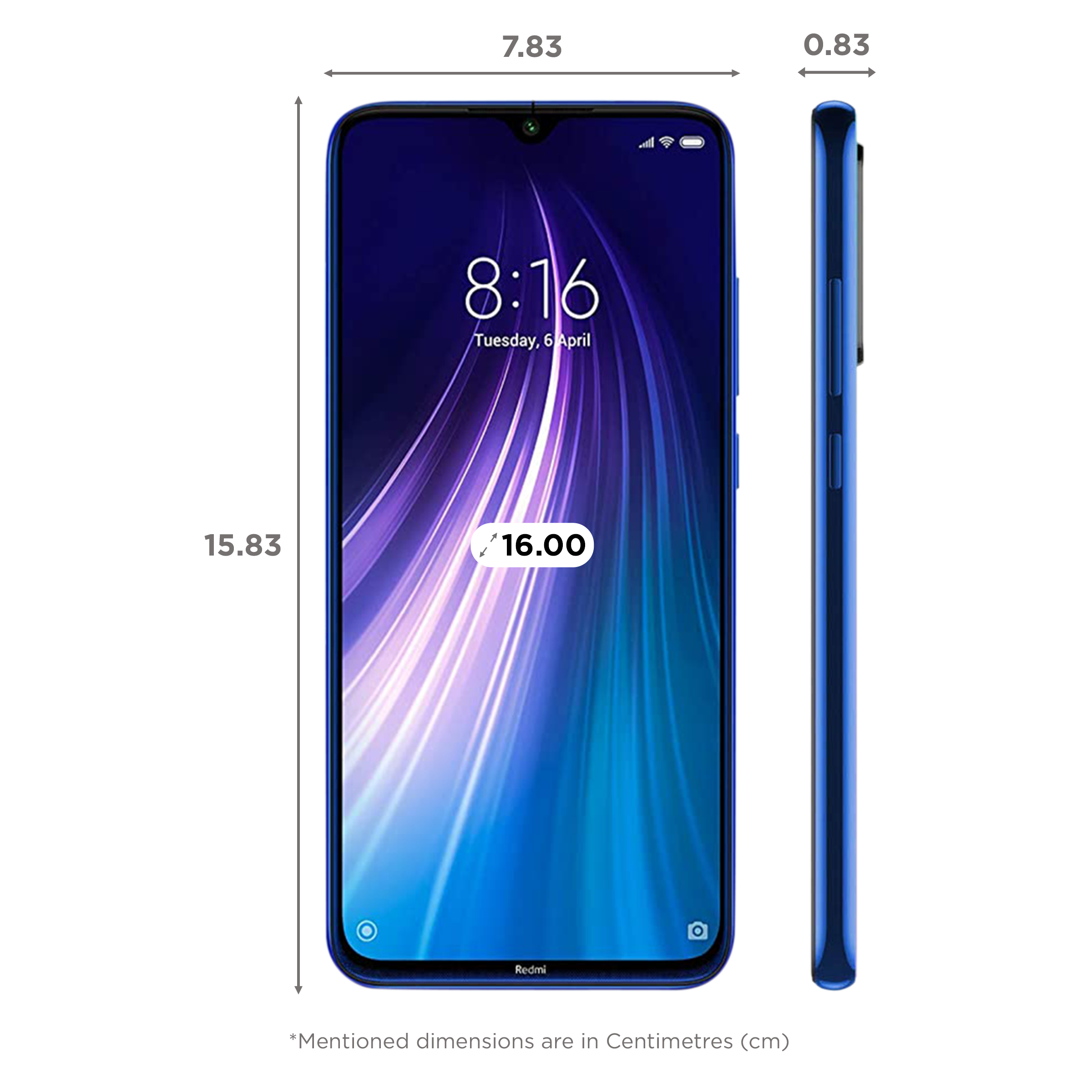 Buy Refurbished Redmi Note 8 (6GB RAM, 128GB, Neptune Blue